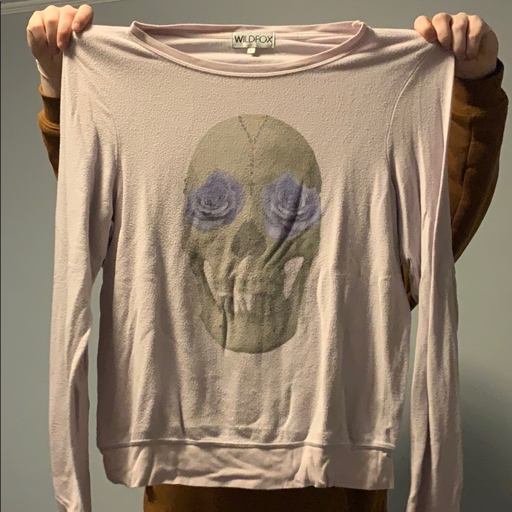 Lilac skull wildfox baggy beach jumper